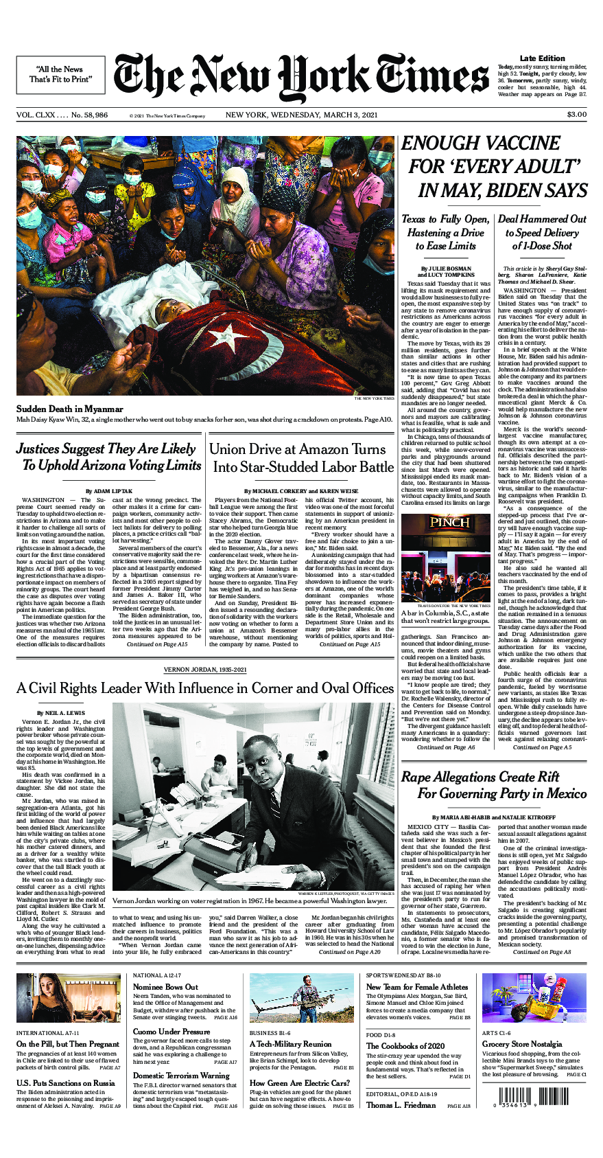 Prima-pagina-New-York-Times-del-2021-03-03