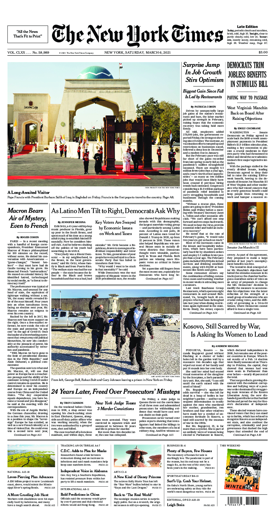 Prima-pagina-New-York-Times-del-2021-03-06