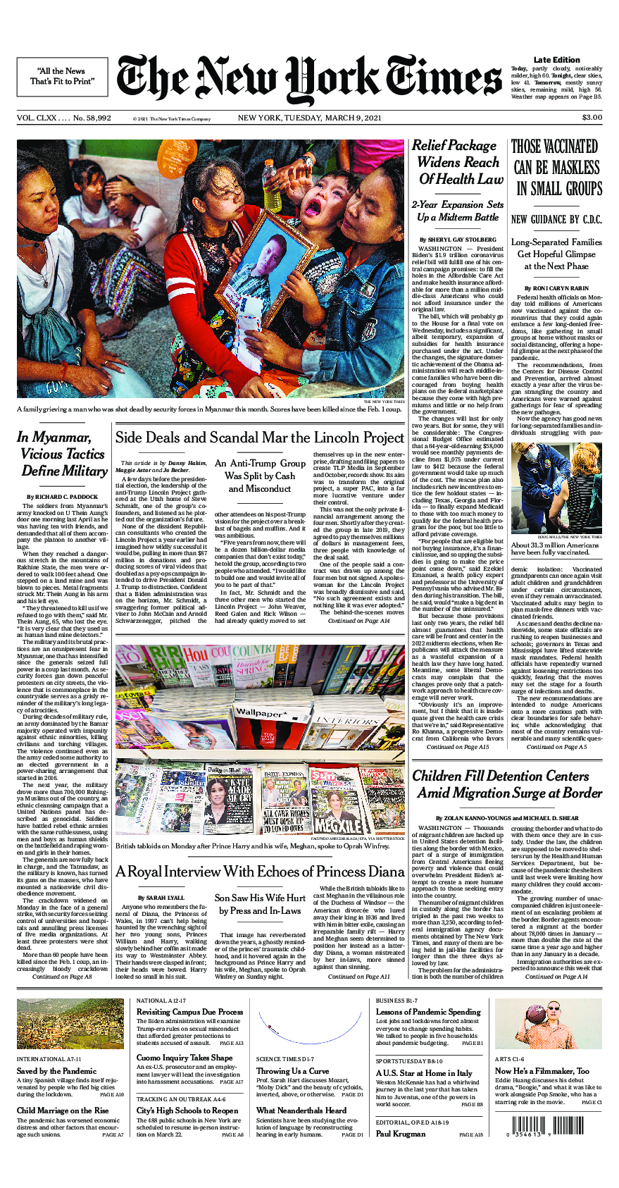 Prima-pagina-New-York-Times-del-2021-03-09