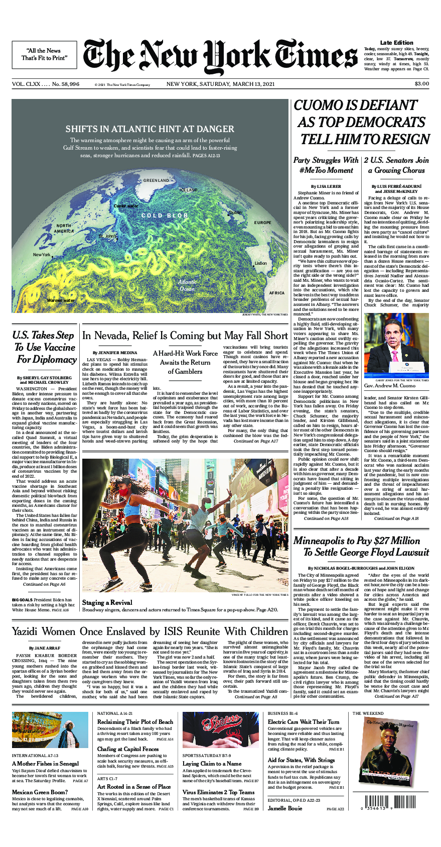 Prima-pagina-New-York-Times-del-2021-03-13