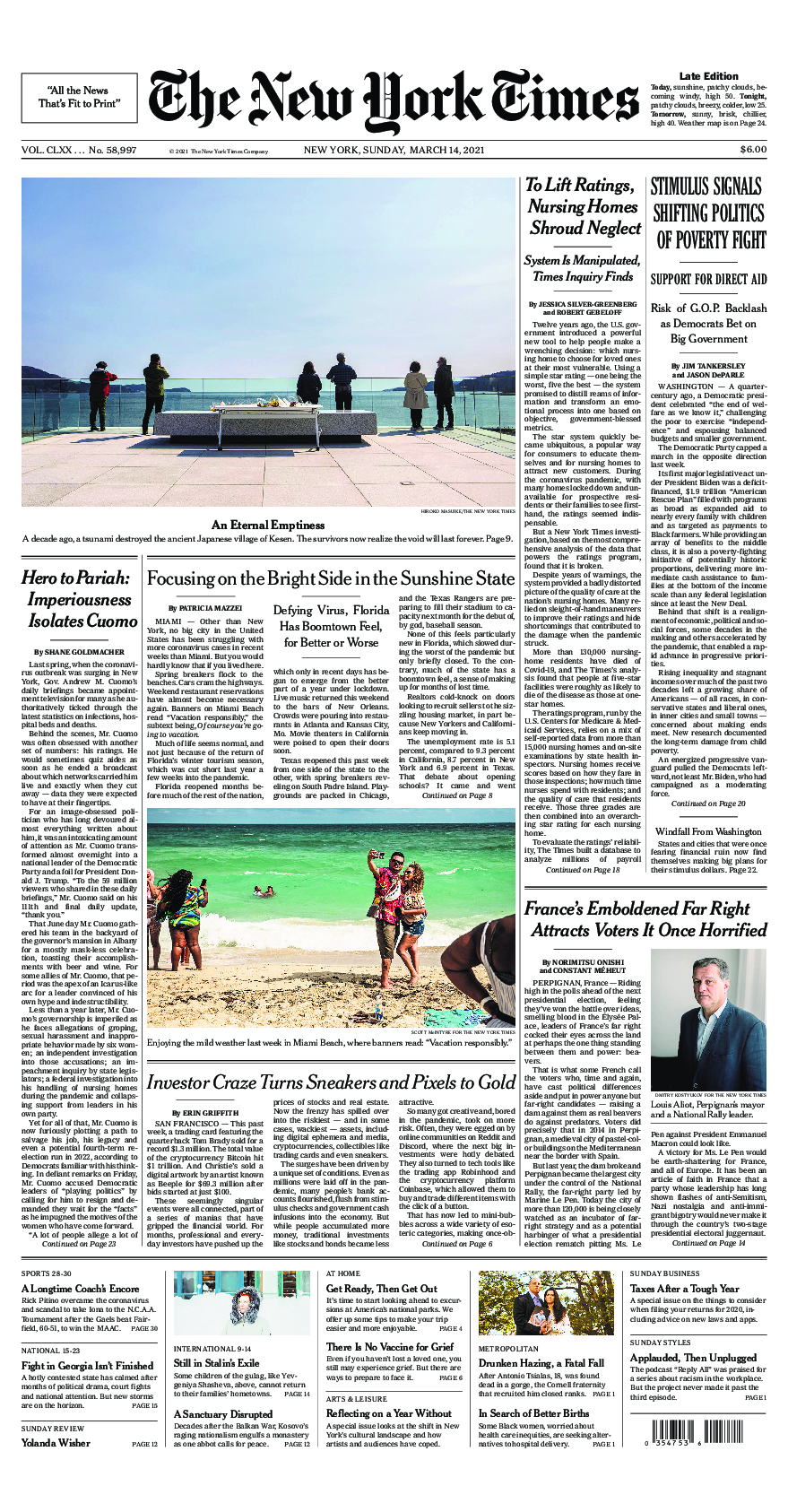 Prima-pagina-New-York-Times-del-2021-03-14