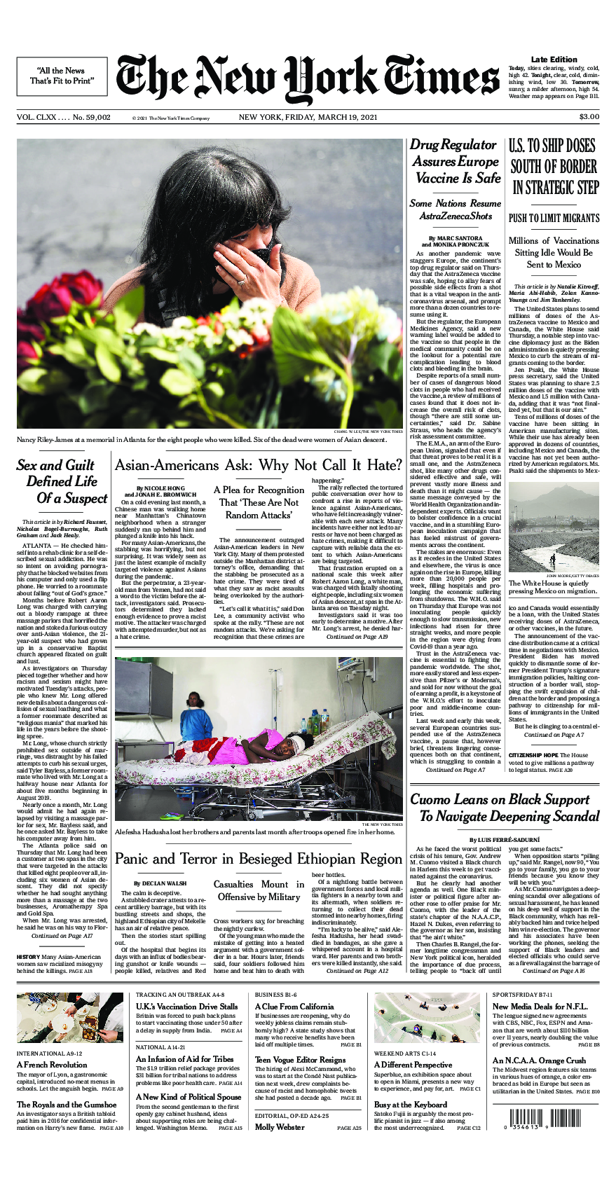 Prima-pagina-New-York-Times-del-2021-03-19