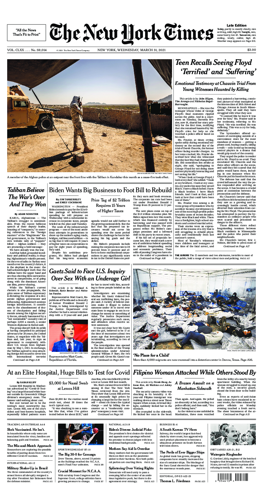 Prima-pagina-New-York-Times-del-2021-03-31