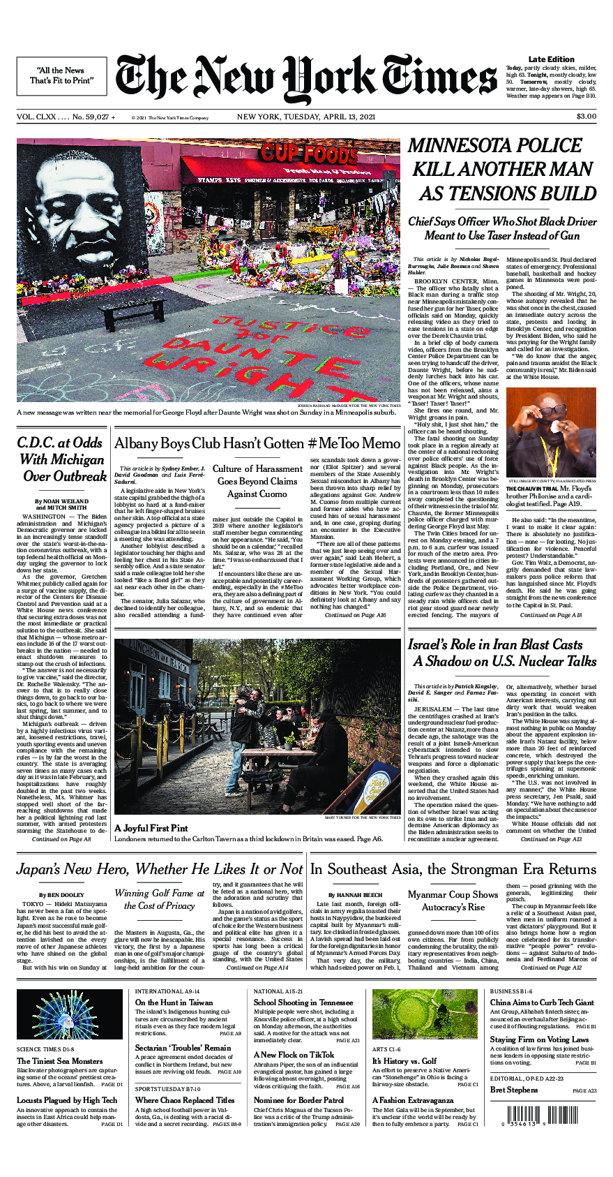 Prima-pagina-New-York-Times-del-2021-04-13