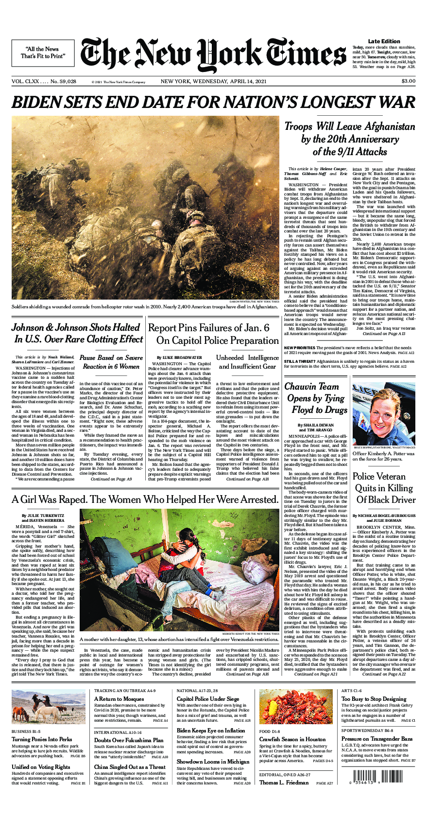 Prima-pagina-New-York-Times-del-2021-04-14