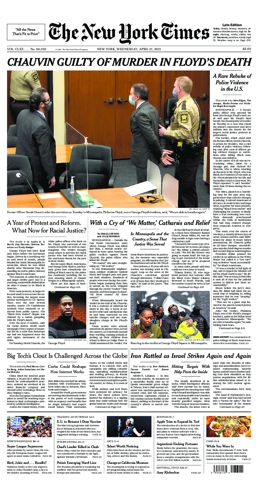 Prima-pagina-New-York-Times-del-2021-04-21