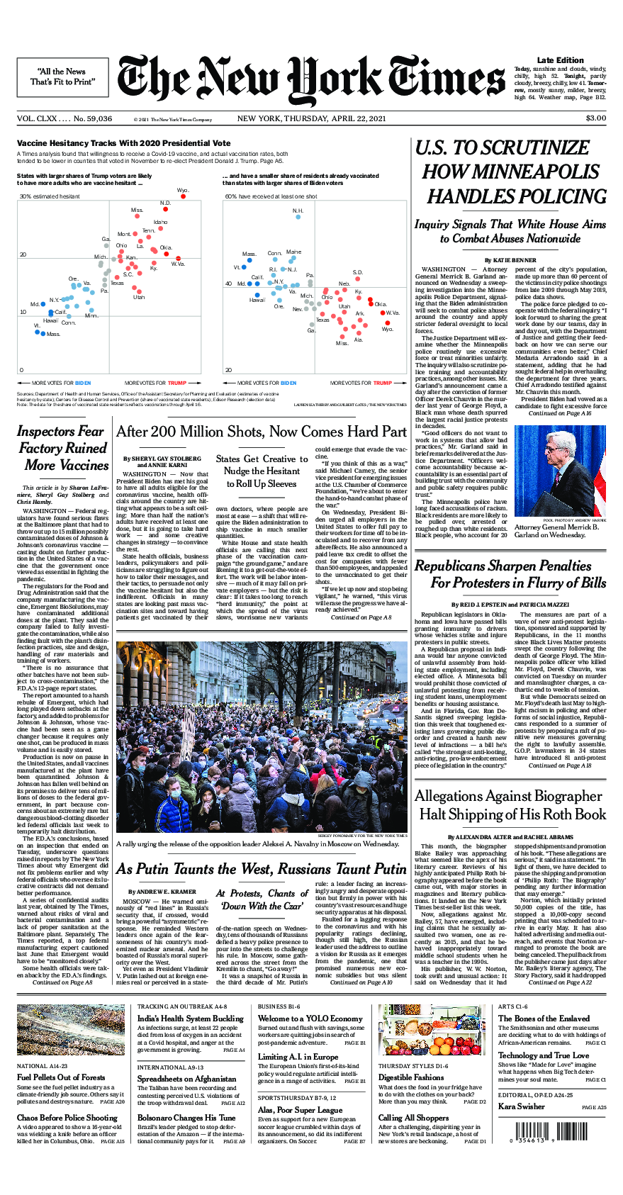 Prima-pagina-New-York-Times-del-2021-04-22