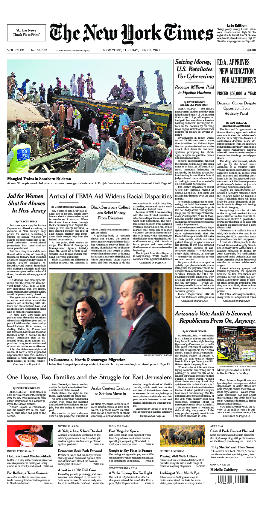 Prima-pagina-New-York-Times-del-2021-06-08