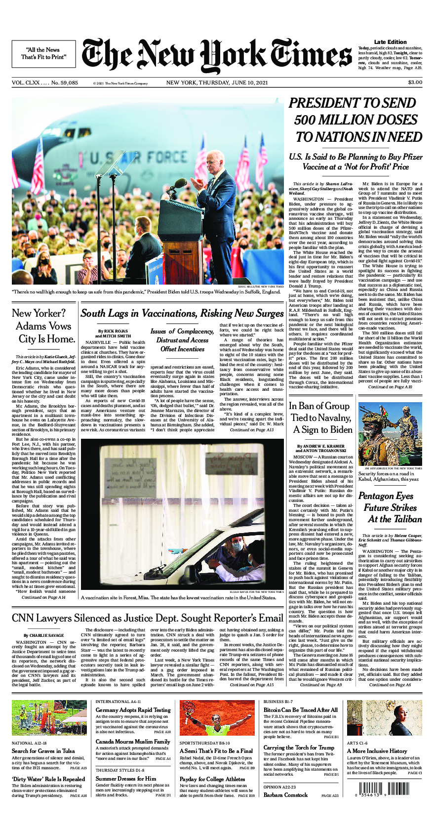 Prima-pagina-New-York-Times-del-2021-06-10