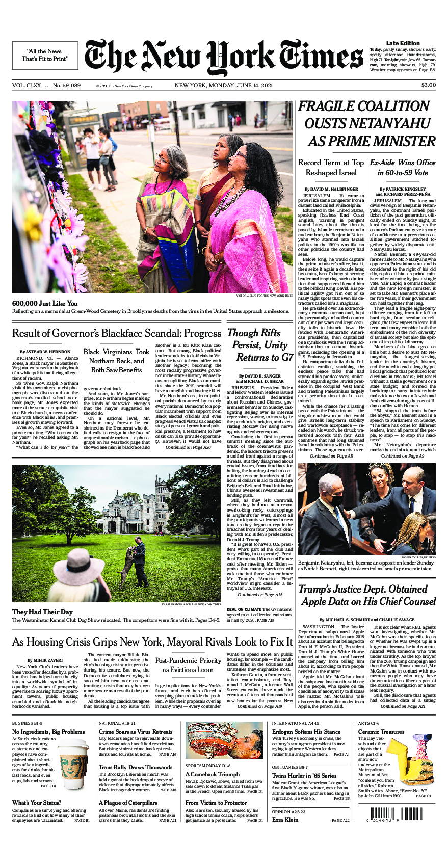 Prima-pagina-New-York-Times-del-2021-06-14