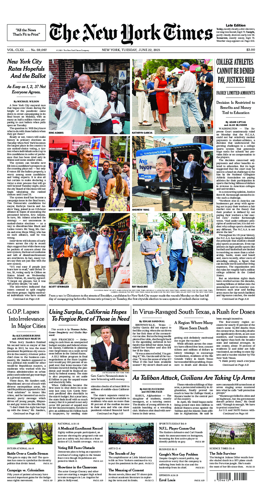 Prima-pagina-New-York-Times-del-2021-06-22