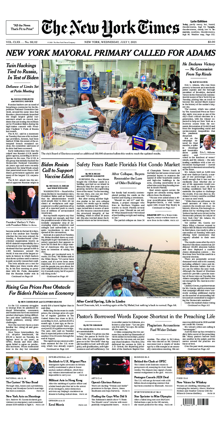 Prima-pagina-New-York-Times-del-2021-07-07