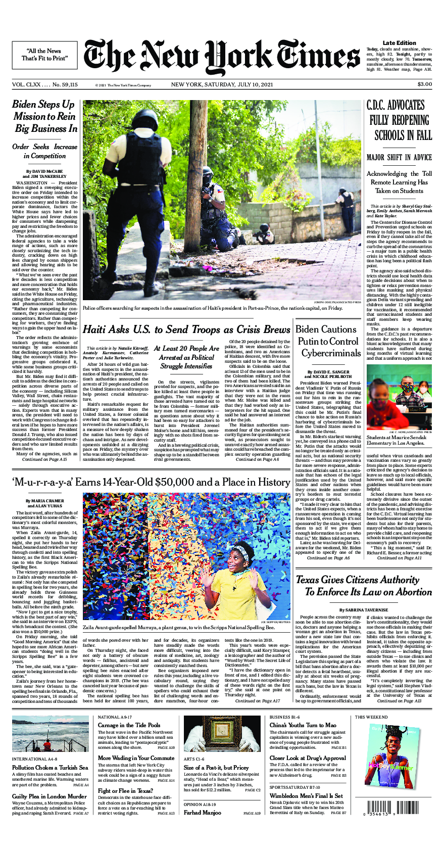 Prima-pagina-New-York-Times-del-2021-07-10