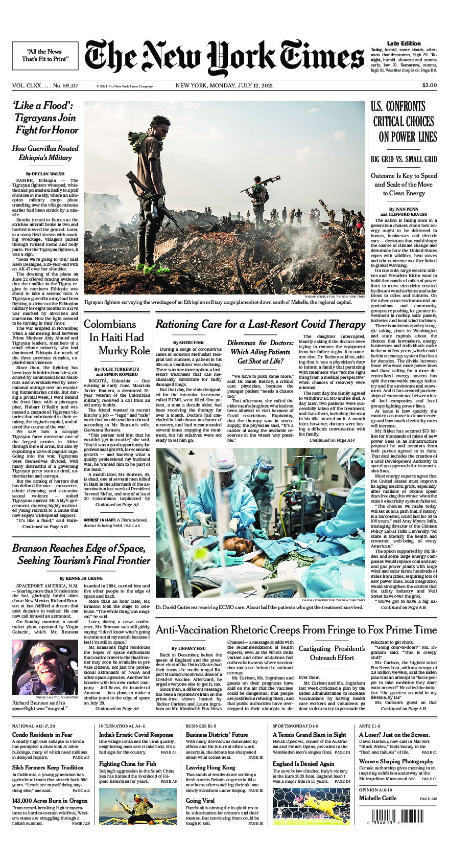 Prima-pagina-New-York-Times-del-2021-07-12