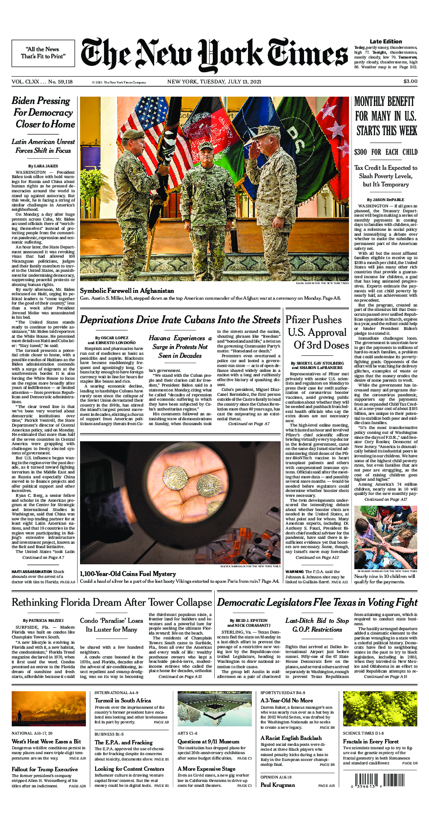 Prima-pagina-New-York-Times-del-2021-07-13