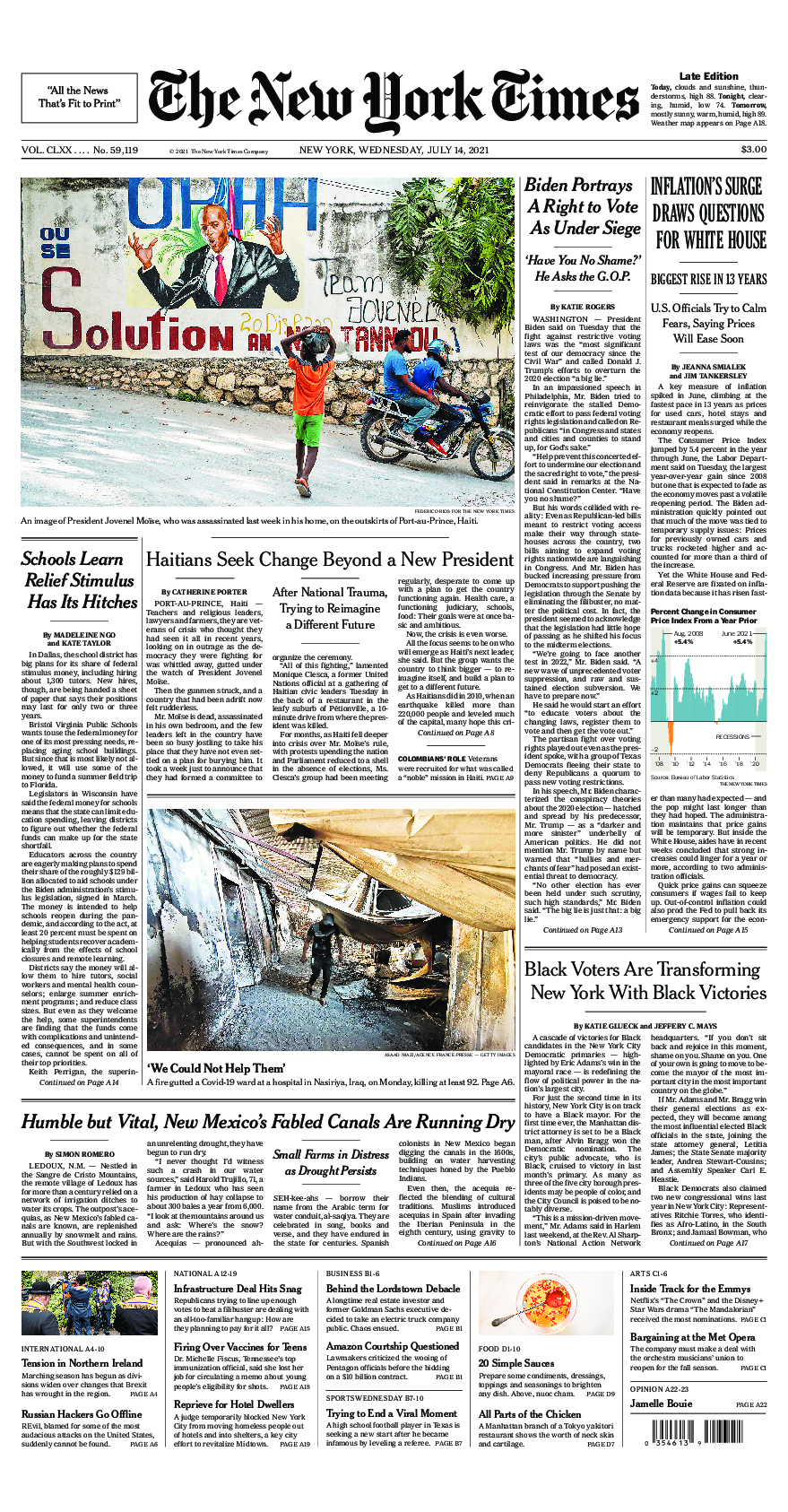 Prima-pagina-New-York-Times-del-2021-07-14