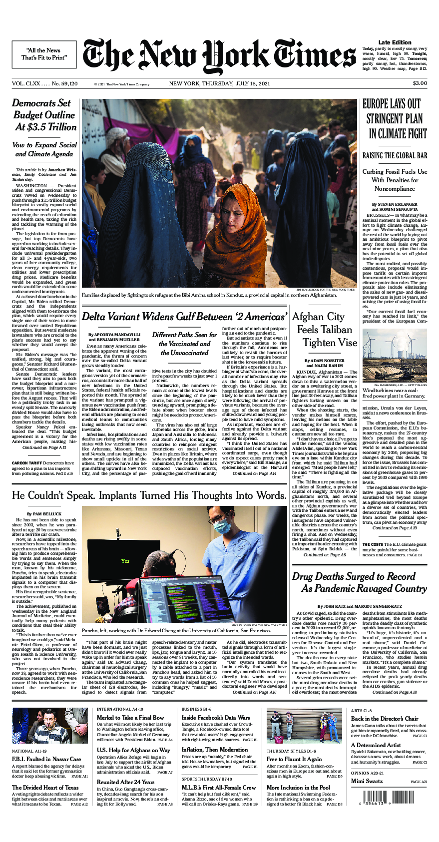 Prima-pagina-New-York-Times-del-2021-07-15