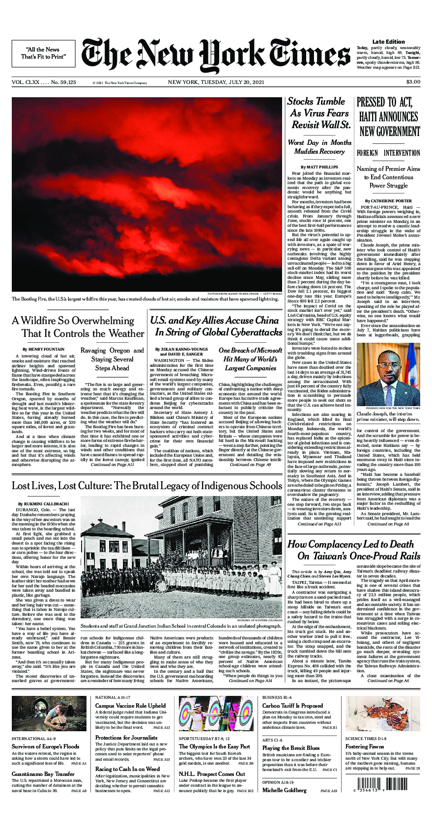 Prima-pagina-New-York-Times-del-2021-07-20