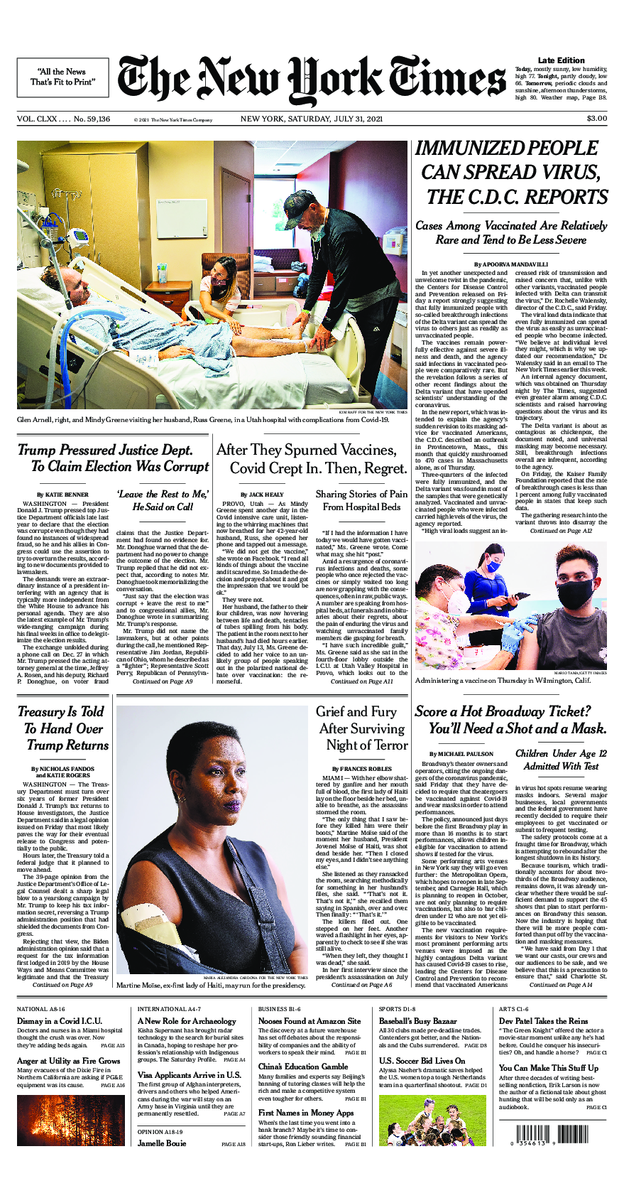 Prima-pagina-New-York-Times-del-2021-07-31