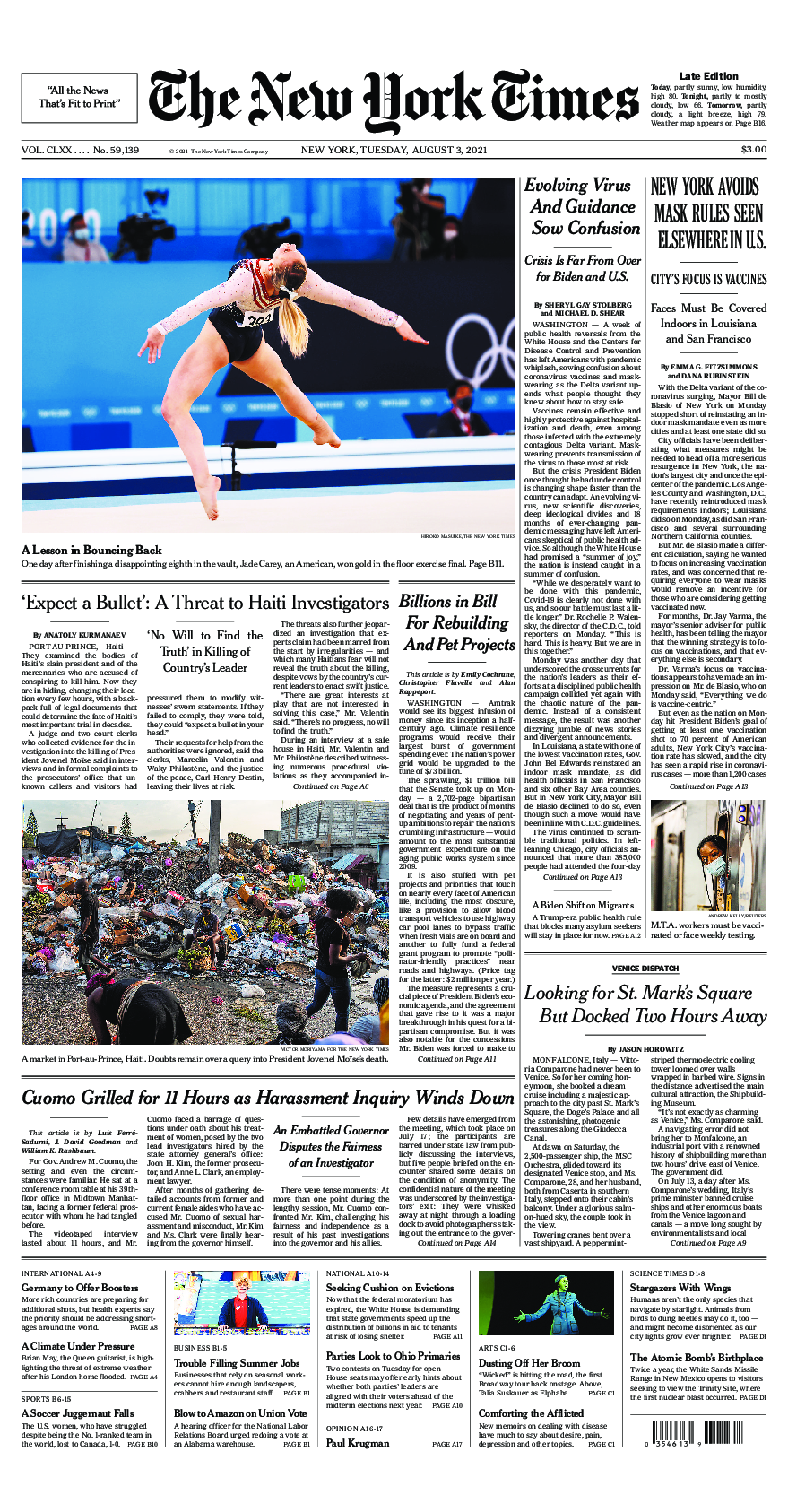 Prima-pagina-New-York-Times-del-2021-08-03