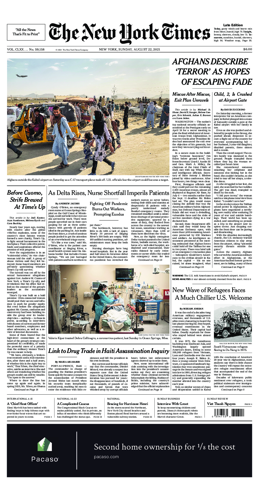 Prima-pagina-New-York-Times-del-2021-08-22