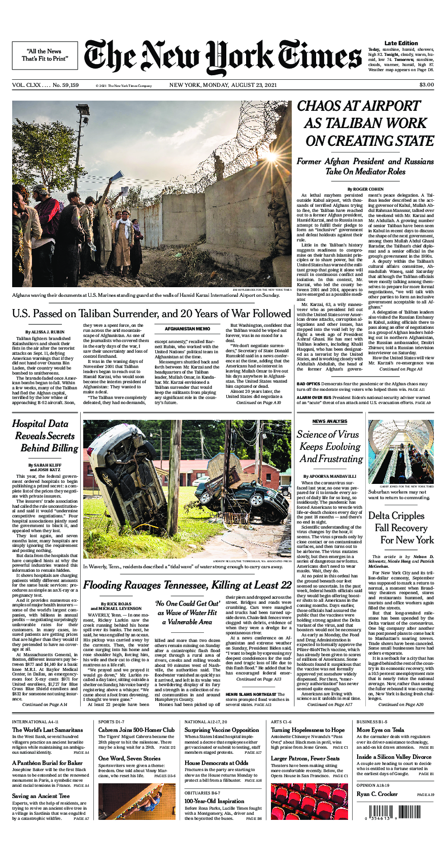 Prima-pagina-New-York-Times-del-2021-08-23