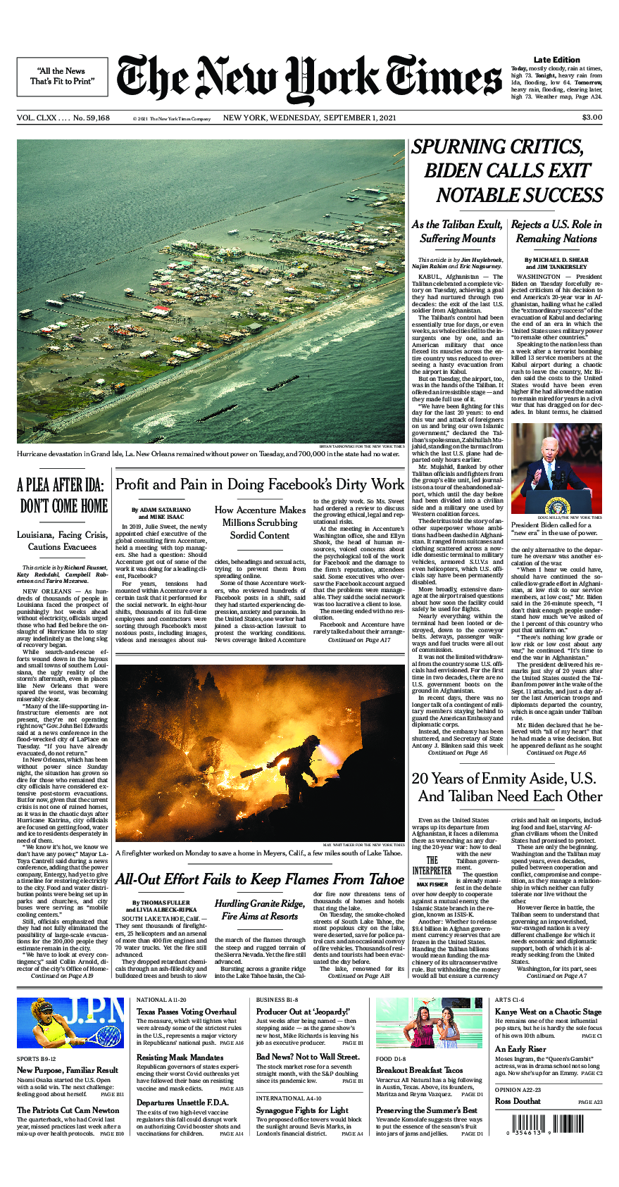 Prima-pagina-New-York-Times-del-2021-09-01