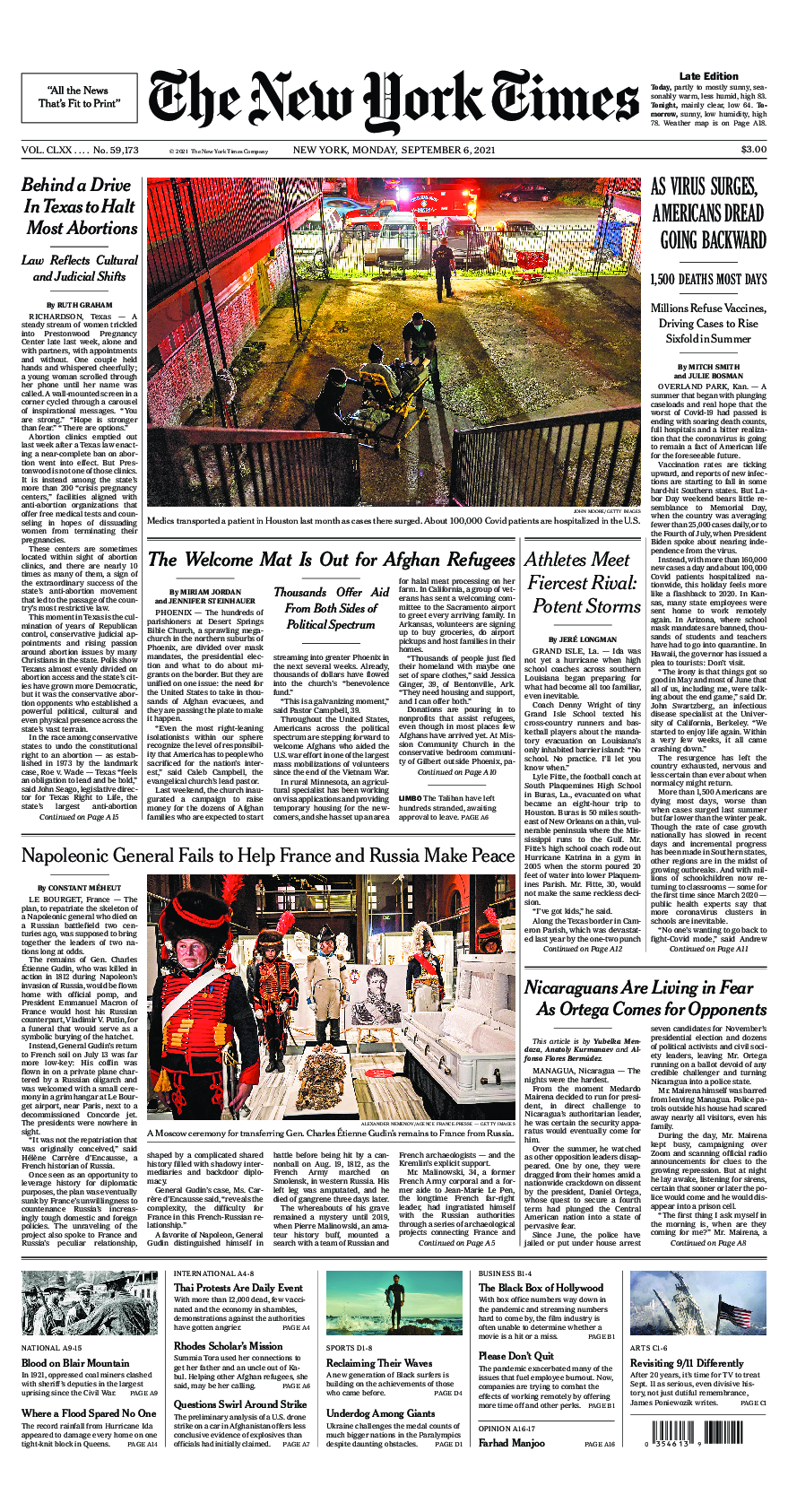 Prima-pagina-New-York-Times-del-2021-09-06