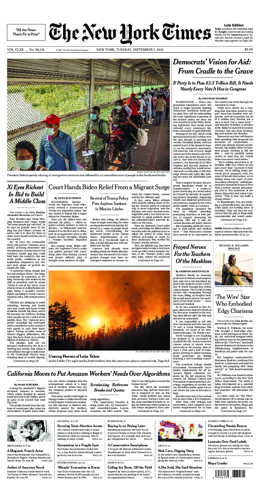 Prima-pagina-New-York-Times-del-2021-09-07