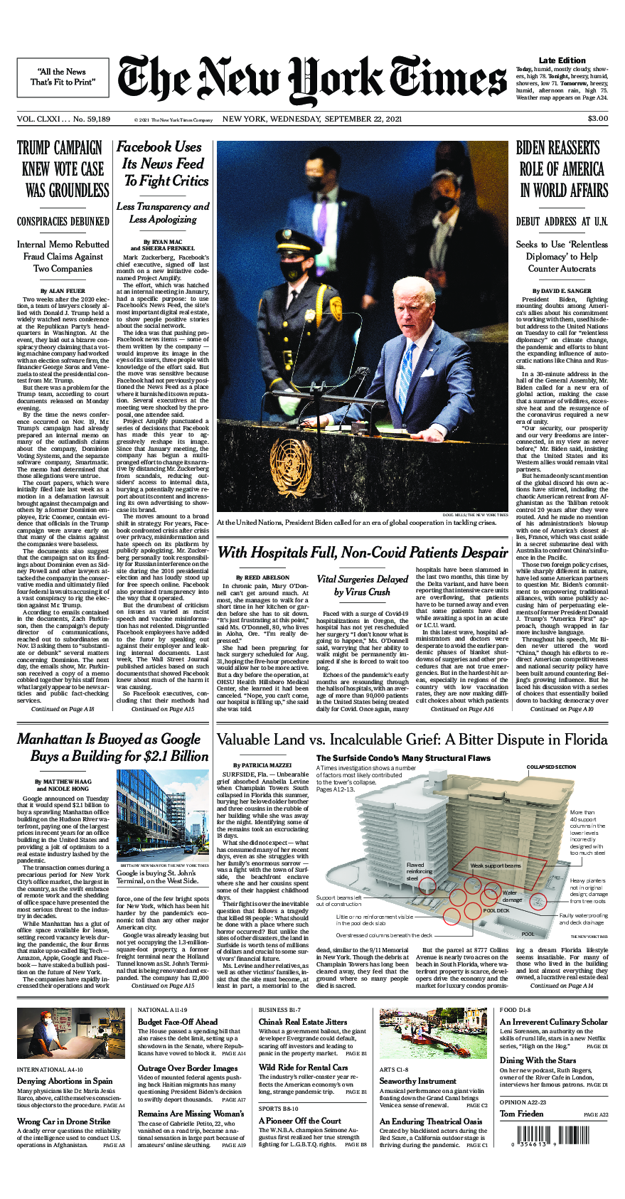 Prima-pagina-New-York-Times-del-2021-09-22