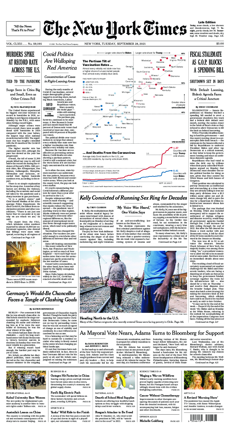 Prima-pagina-New-York-Times-del-2021-09-28