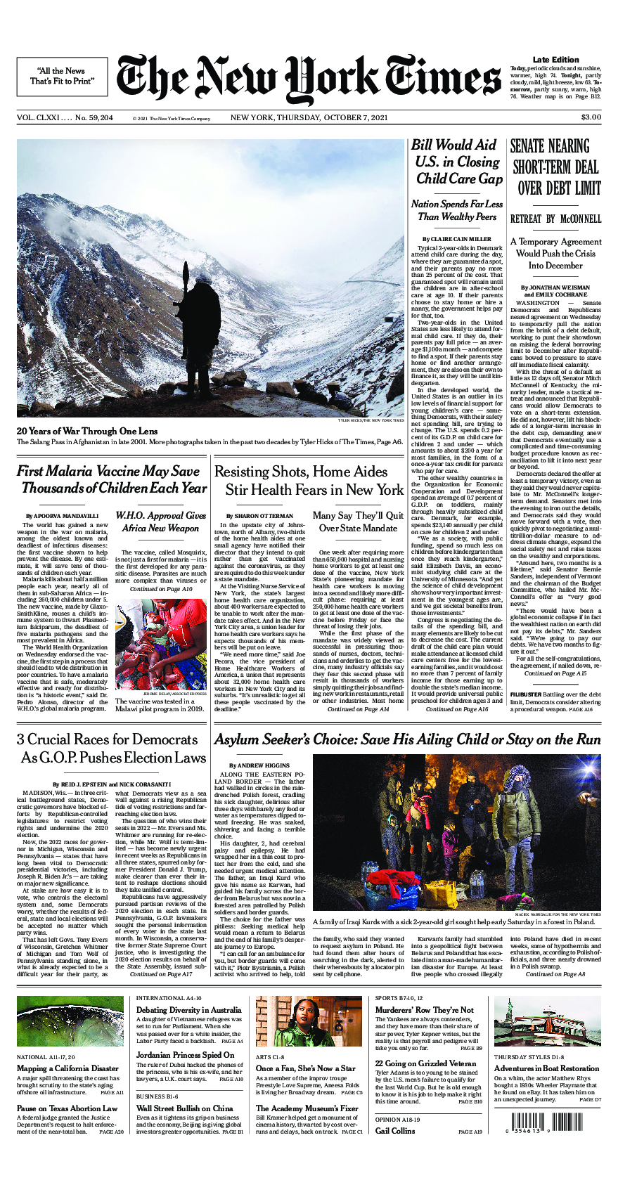 Prima-pagina-New-York-Times-del-2021-10-07