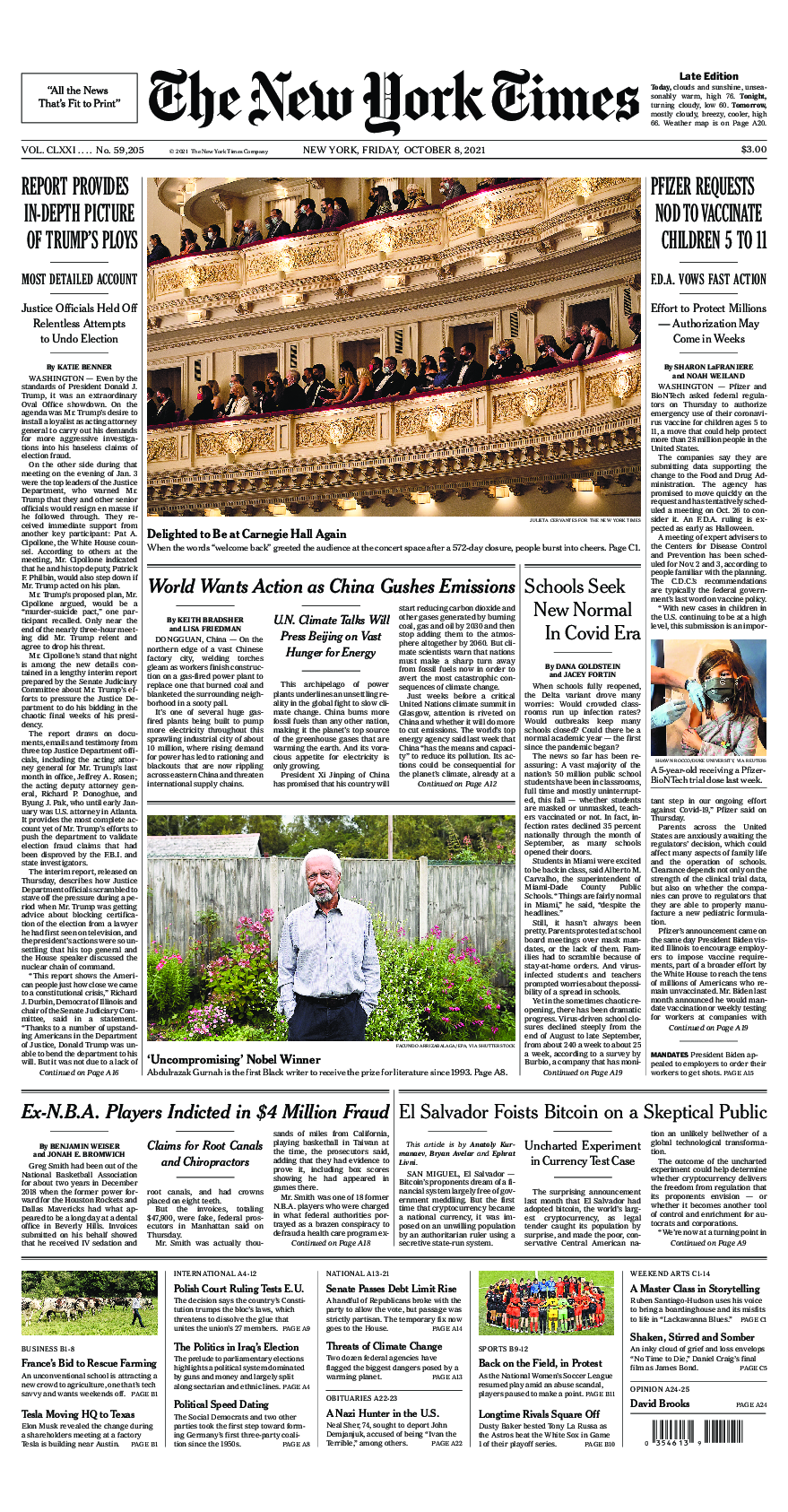 Prima-pagina-New-York-Times-del-2021-10-08