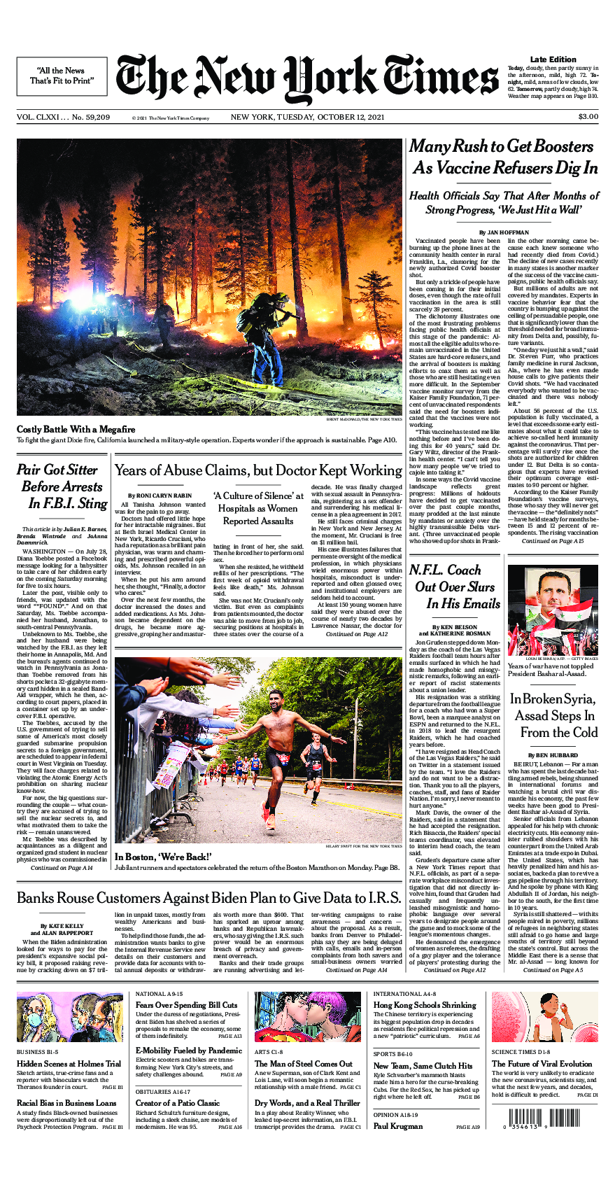 Prima-pagina-New-York-Times-del-2021-10-12