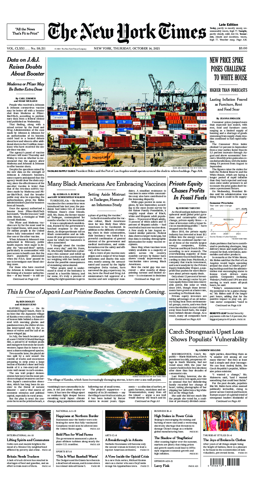 Prima-pagina-New-York-Times-del-2021-10-14