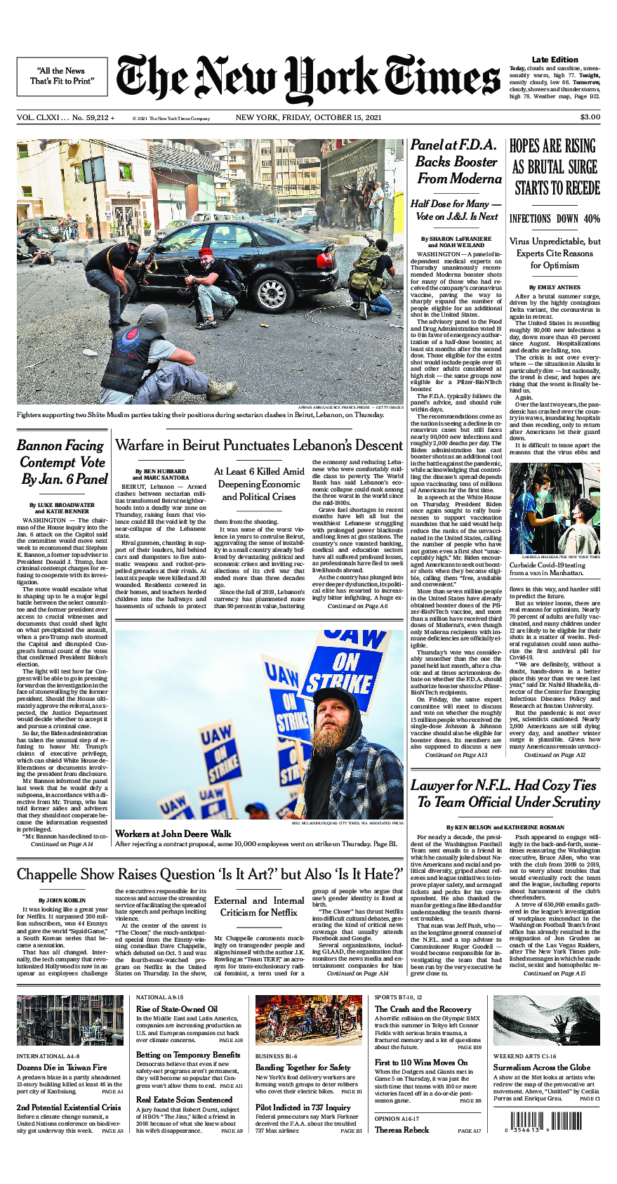 Prima-pagina-New-York-Times-del-2021-10-15