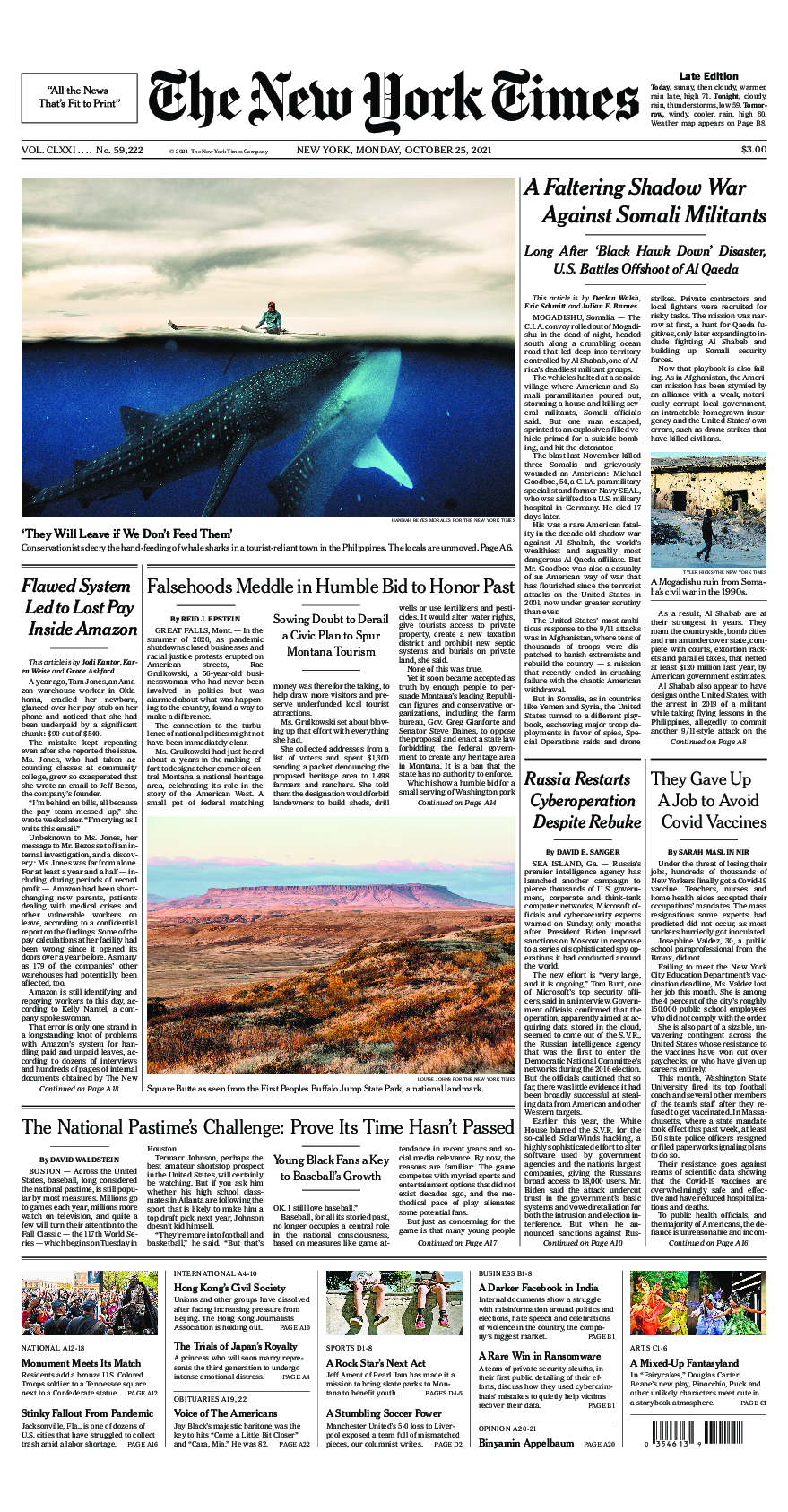 Prima-pagina-New-York-Times-del-2021-10-25