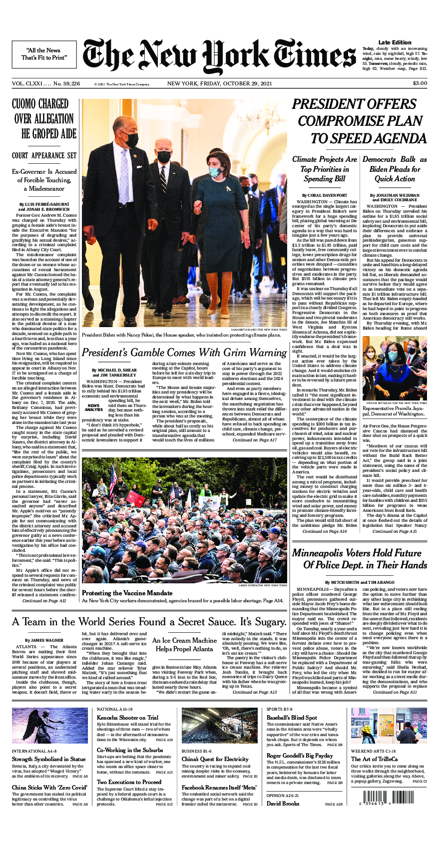 Prima-pagina-New-York-Times-del-2021-10-29