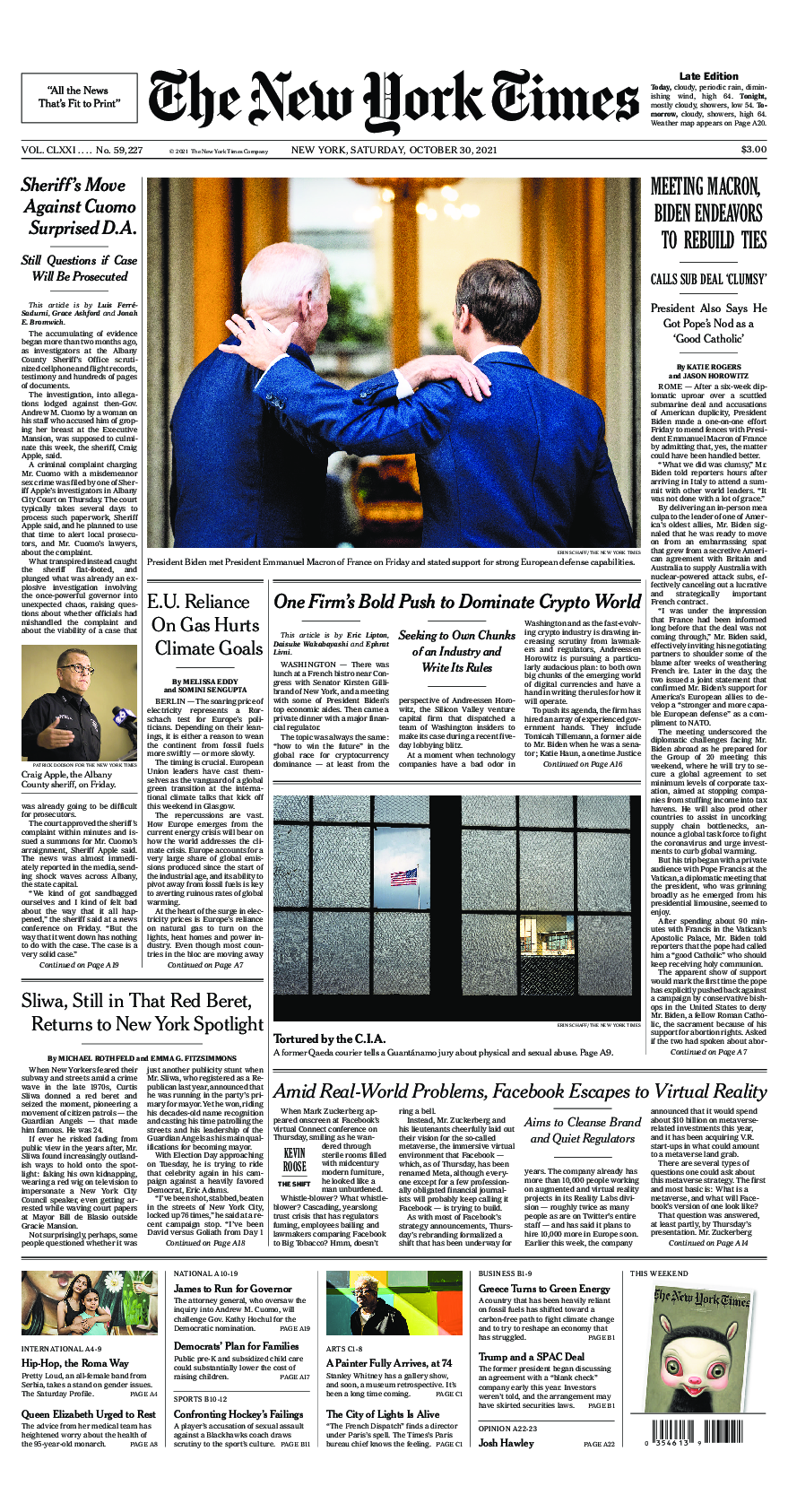 Prima-pagina-New-York-Times-del-2021-10-30