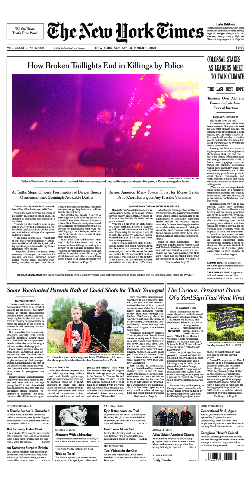 Prima-pagina-New-York-Times-del-2021-10-31