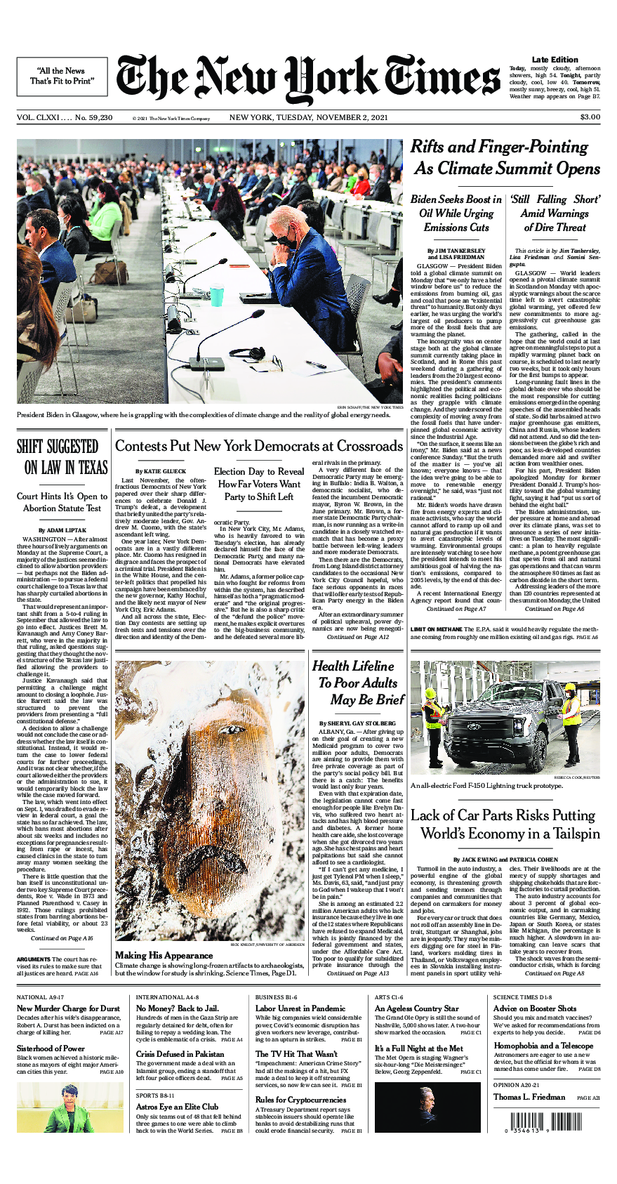 Prima-pagina-New-York-Times-del-2021-11-02