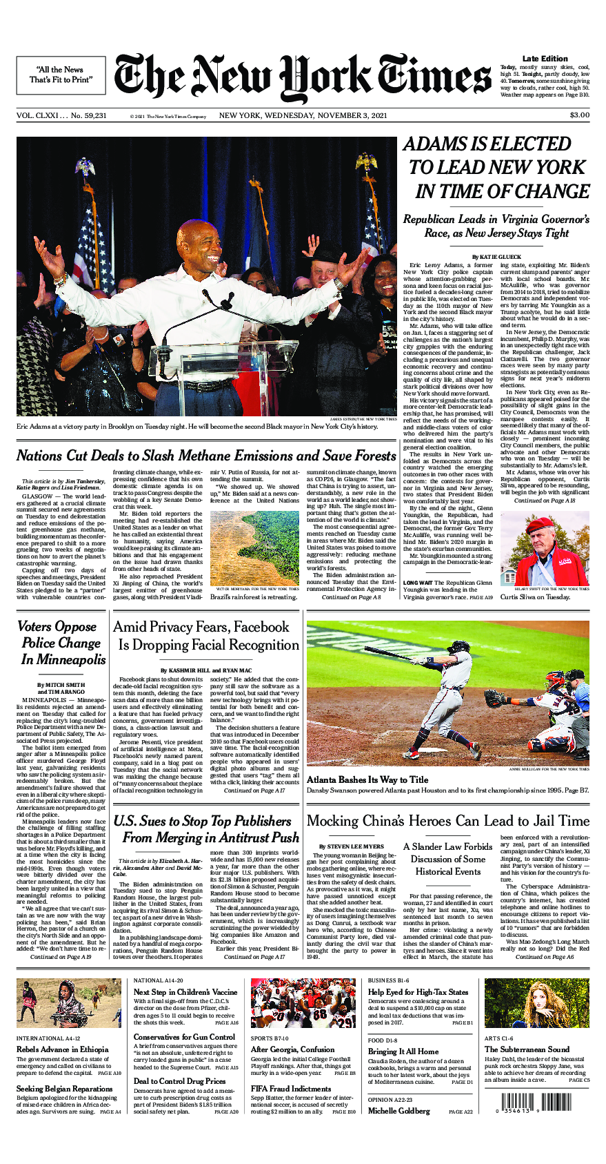 Prima-pagina-New-York-Times-del-2021-11-03