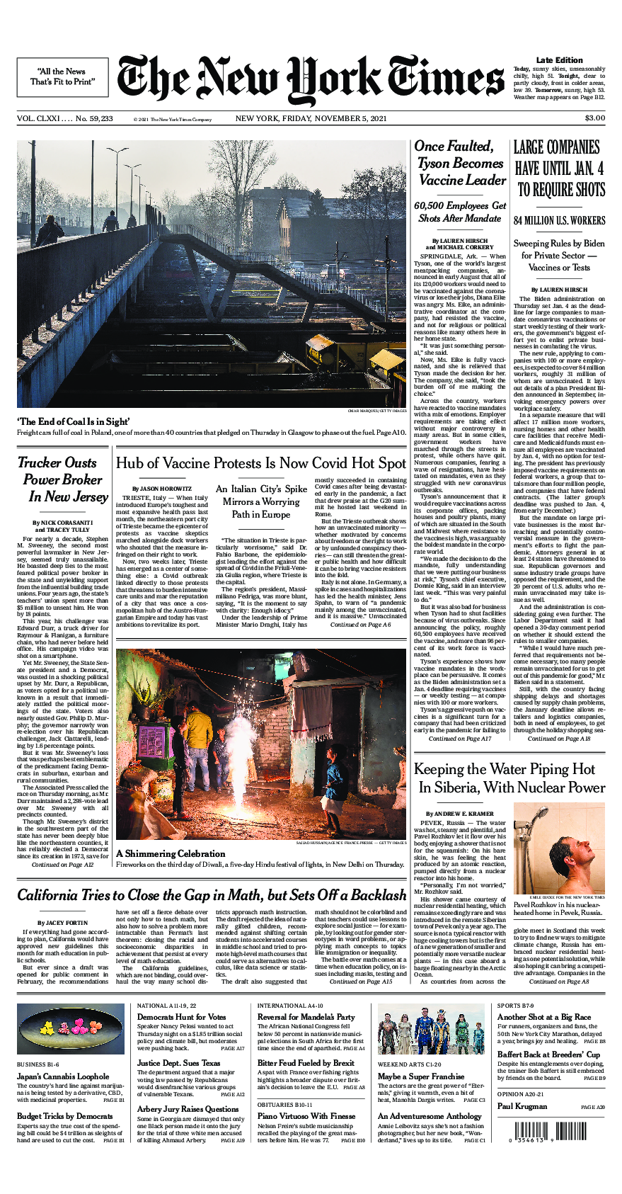 Prima-pagina-New-York-Times-del-2021-11-05