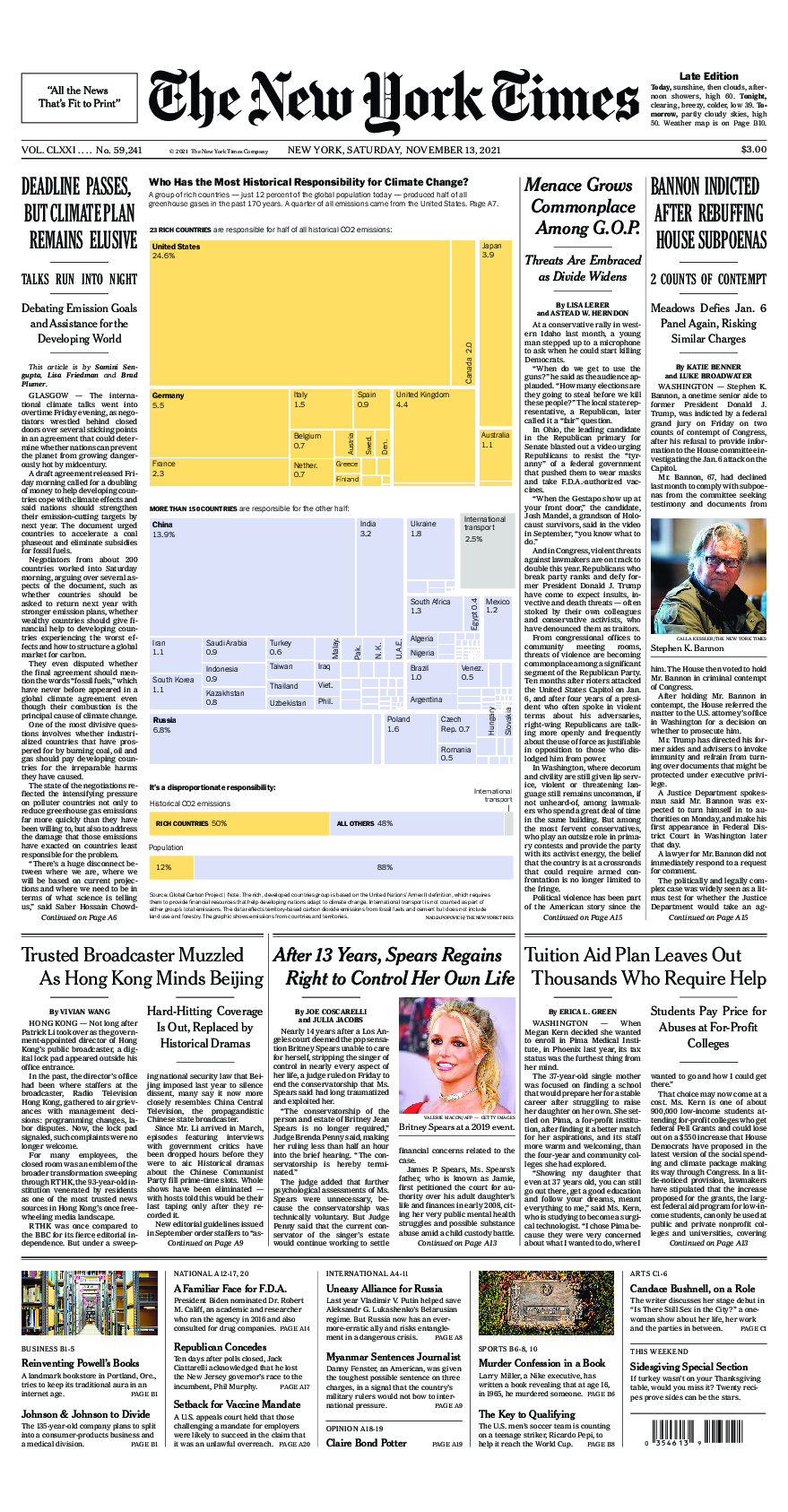 Prima-pagina-New-York-Times-del-2021-11-13