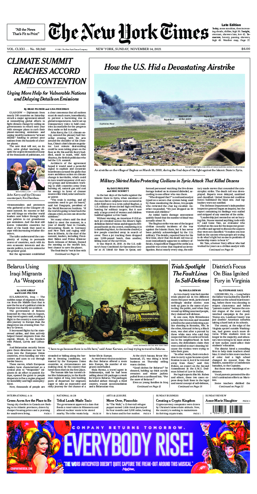 Prima-pagina-New-York-Times-del-2021-11-14