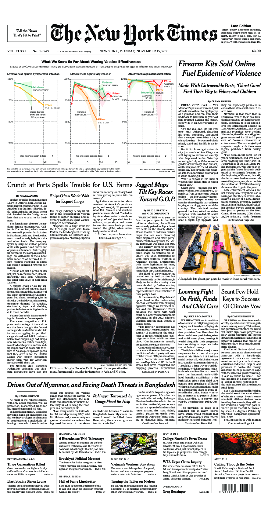 Prima-pagina-New-York-Times-del-2021-11-15