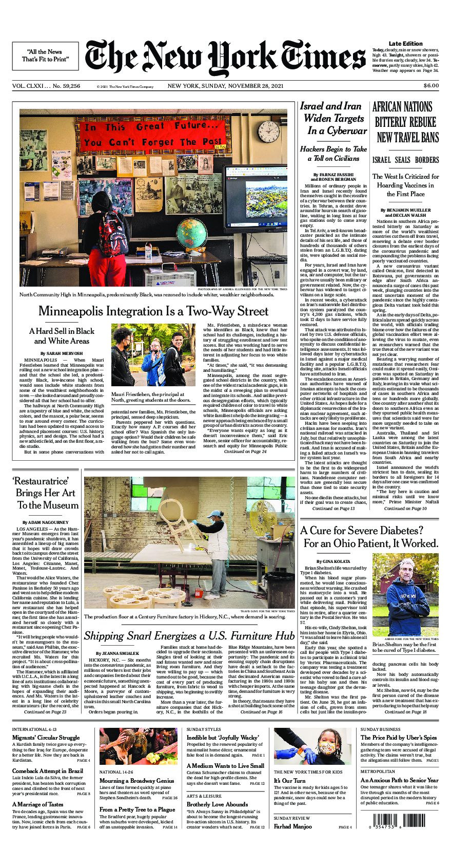 Prima-pagina-New-York-Times-del-2021-11-28