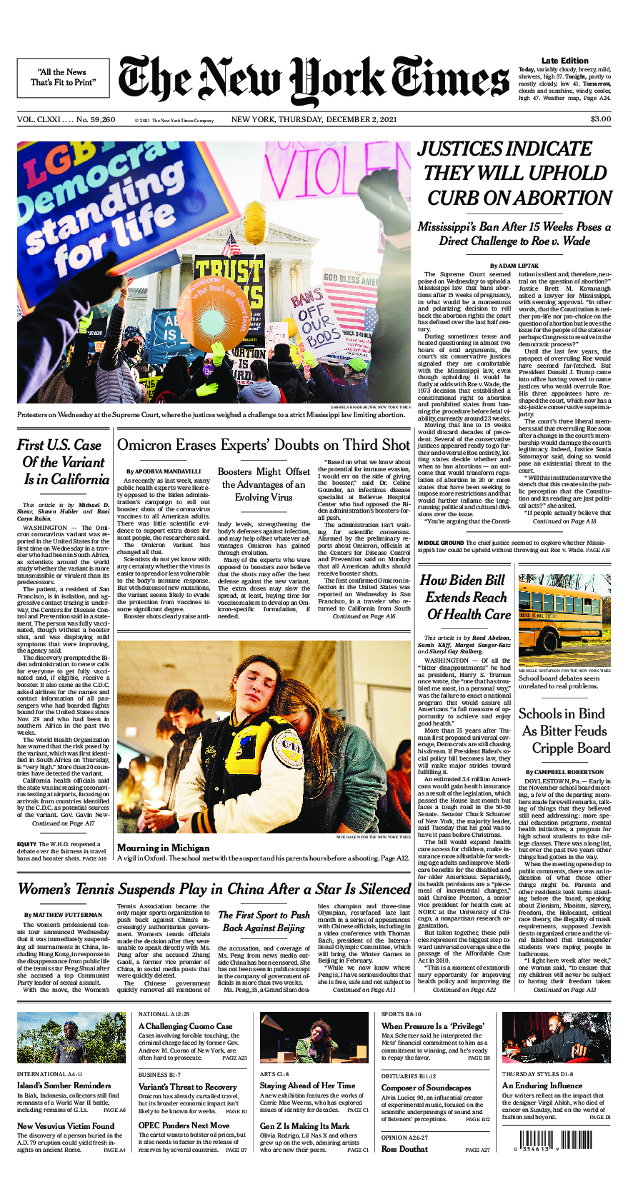 Prima-pagina-New-York-Times-del-2021-12-02