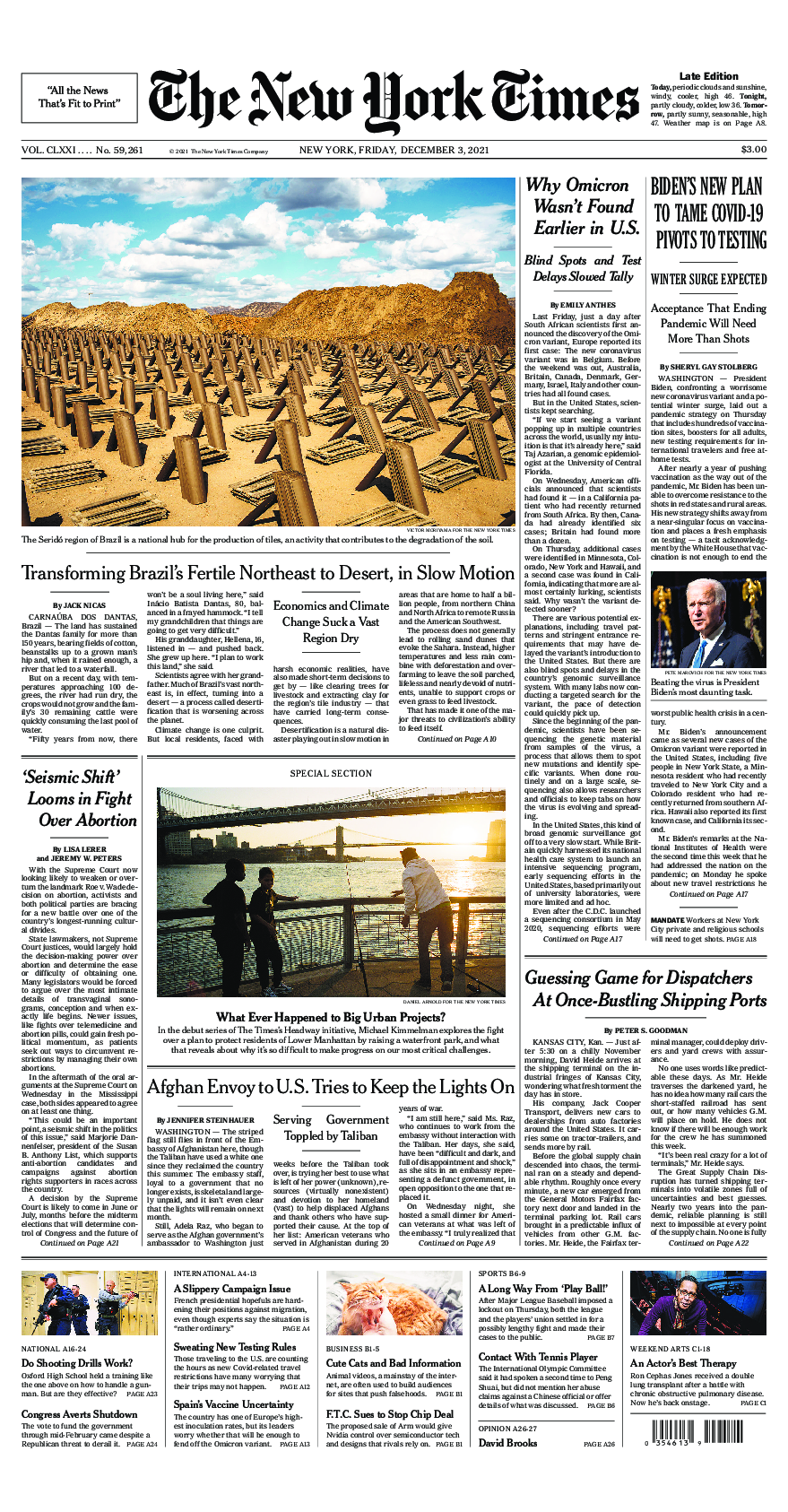 Prima-pagina-New-York-Times-del-2021-12-03