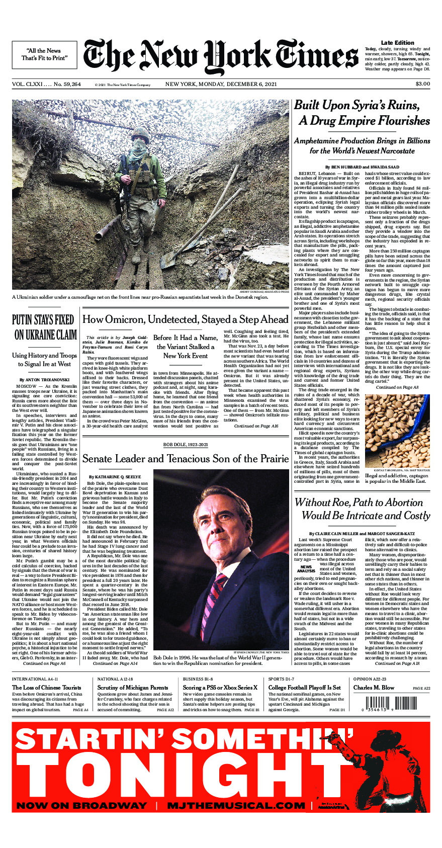 Prima-pagina-New-York-Times-del-2021-12-06